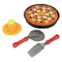 11 Piece Pizza Set for Kids; Play Food Toy Set; Great for a Pretend Pizza Party; Fast Food Cooking and Cutting Play Set Toy.