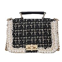Purses and Handbags for Women Fashion Ladies Top Handle Satchel Shoulder Tote Pearl bead chain Tote Crossbody Bag