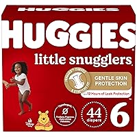 Huggies Size 6 Diapers, Little Snugglers Baby Diapers, Size 6 (35+ lbs), 44 Count
