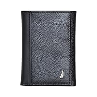 Nautica Men's Classic Leather Trifold RFID Wallet (Available in Smooth or Pebble Grain)