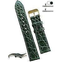 Handmade Alligator Leather Watch Band Men Quick Release Premium Crocodile Strap Stingray Ostrich Replacement Silver Buckles 18mm 19mm 20mm 21mm 22mm 24mm