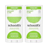 Aluminum Free Natural Deodorant For Women And Men, Bergamot & Lime With 24 Hour Odor Protection, Certified Cruelty Free, Vegan Deodorant, 2.65oz 2 Pack