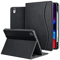 HFcoupe iPad Air 5th/4th Generation Case (2022/2020 Released), iPad Air 10.9 Inch Cases with Pencil Holder, Support Apple Pencil 2nd Gen Charging/Pair, Auto Wake/Sleep Folio Cover, Black