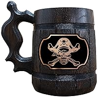 Pirate Beer Mug with Skull, Groomsman Wedding Beer Stein, Groomsmen Beer Tankard, Gift for Best Man, Bachelor Party Beer Set