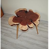 Live Edge Red Cedar Wood Amazing Naturally Form Burl Wood, Big Coffee Table 67 X 65 cm