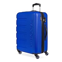 SwissGear 7366 Hardside Expandable Luggage with Spinner Wheels, Cobalt, Checked-Medium 23-Inch