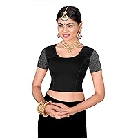 Crazy Bachat Women's Readymade Indian Designer Net sleeves Stretchable Blouse for Saree Crop Top