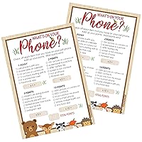 DISTINCTIVS What's On Your Phone - Woodland Baby Shower Game - 20 Cards
