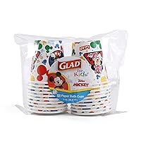 Glad for Kids Disney Mickey and Friends 3oz Mini Paper Bathroom Cups for Kids, Disney Paper Cups, Kids Bathroom Cups, Mouth Rinse Cups for Kids, 3oz Paper Cups 20 Ct