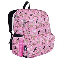 Wildkin 17-Inch Kids Backpack for Boys & Girls, Perfect for Late Elementary School Backpack, Features Three Zippered Compartment, Ideal Size for School & Travel Backpacks (Horses in Pink)