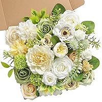 YYHUAWU Artificial Flowers Combo Set Fake Flower Leaf Box with Stems for DIY Wedding Bouquets Centerpieces Arrangements Baby Shower Party Home Decorations