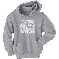 Threadrock Big Boys' Future Police Officer Youth Hoodie Sweatshirt L Sport Gray