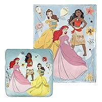 Northwest Disney Princess Cloud Stretch Pillow and Silk Touch Throw Blanket Set, 14