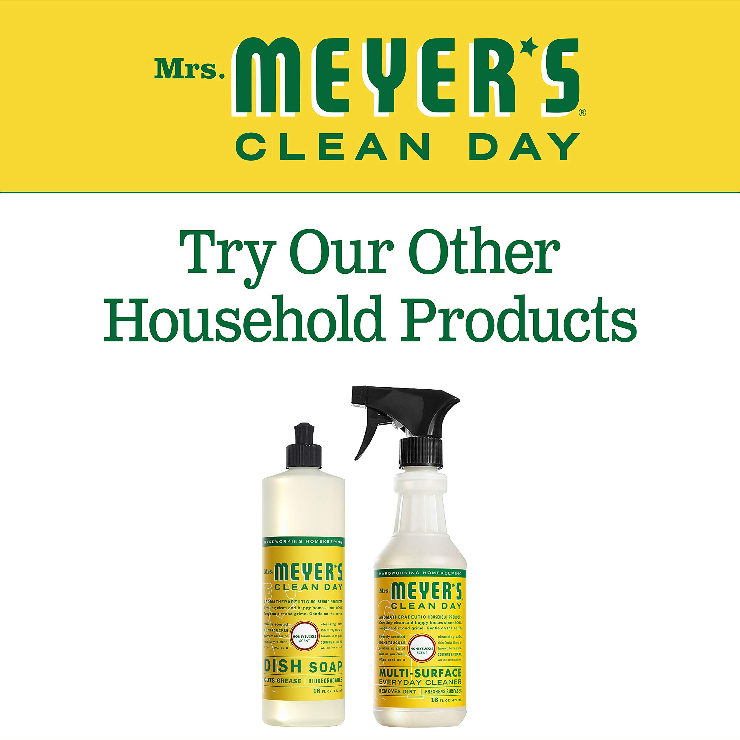 Mrs. Meyer's Liquid Dish Soap, Biodegradable Formula, Honeysuckle, 16 fl. oz - Pack of 3