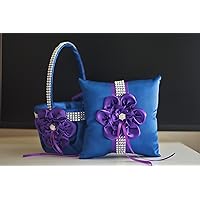1 Pillow + 8 Baskets/Royal Blue & Purple