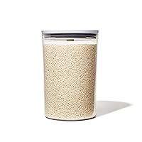 Good Grips Round POP Container – Large (5.2 Qt) for flour, sugar, cereal and more | Airtight Food Storage | BPA Free | Dishwasher Safe | Clear Body,White