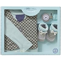 Stepping Stones Baby Boys' Picture Perfect Little Man 3-Piece Gift Set - 0-3 Months