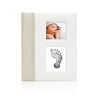 Pearhead First 5 Years Baby Memory Book With Clean-Touch Baby Safe Ink Pad To Make Baby’s Hand Or Footprint Included, Gender Neutral Registry Gift, Ivory Classic