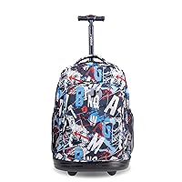 J World New York Sunny Rolling Backpack for Kids and Adults, Graffiti, 17 X 11.5X 5.5