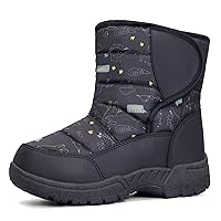 K KomForme Boys & Girls Snow Boots Warm Anti-Slip Outdoor Winter Shoes (Toddler/Little Kid/Big Kid)