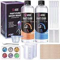 LET'S RESIN Fast Cure Epoxy Resin Kit-4 Hours Demold, 20OZ Quick Curing & Bubble Free Epoxy Resin,Crystal Clear Epoxy Resin for Craft,Art, Resin Supplies with Foil Flake, Resin Cup,Stir Stick