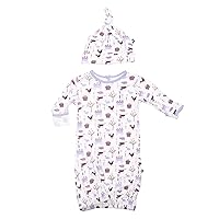 KicKee Pants Baby-Girls Print Layette Gown and Knot Hat Set