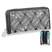 Bling Rhinestone Quilted Diamond Pattern Sparkle Accordion Wallets for Women Purse Multi Colors… (7373-Black)