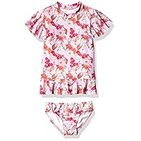 Seafolly Girls' Short Sleeve Rashguard Swimsuit Set