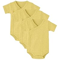 Baby 3 Pack Side-Snap Bodysuit Cotton Short Sleeve Pure Color Kimono Shirt Top 0-12 Months