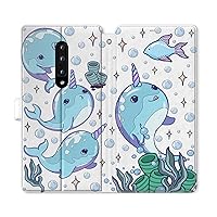 Wallet Case Replacement for OnePlus Nord OnePlus 11 8T+ 10T 5G 8 Pro 1+7T One+ 7 Pro 7 Cute Clouds Purple Snap Cover Rainbow Pattern Flip Narwhal Unicorns Card Holder Magnetic PU Leather Folio