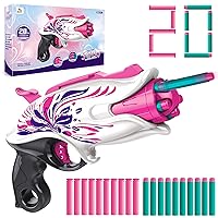 Pink Toy Foam Explosive Dart Toy with 8 Shooting Holes and 20 Bullets,Outdoor Shooting Toy for Children,Christmas Birthday Gift for Girls Over 8 Years Old