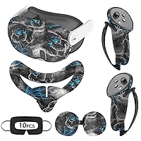 Relohas Deluxe 5 in 1 Silicone Accessories for Meta Quest 3, VR Protective Case Set, Controller Grip Cover, VR Shell Cover, Face Cover, Gifts for Christmas & Halloween (Phantom)