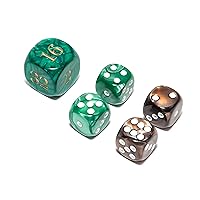 Bello Games Deluxe Marbleized Dice Sets-Green/Brown 5/8
