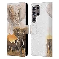 Head Case Designs Officially Licensed Graeme Stevenson Elephants Wildlife Leather Book Wallet Case Cover Compatible with Samsung Galaxy S24 Ultra 5G