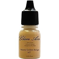 Glam Air Airbrush Makeup Water Based Foundation in Matte Finish for Flawless Looking Skin (0.25oz Bottles) (M7 WARM GOLDEN BEIGE)