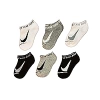 Nike Kid`s Swoosh Cushioned No Show Training Socks 6 Pack