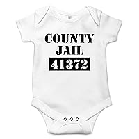 County Jail Funny Onesie Best Shower Gig Gift Humorous Fun Message Baby Bodysuit