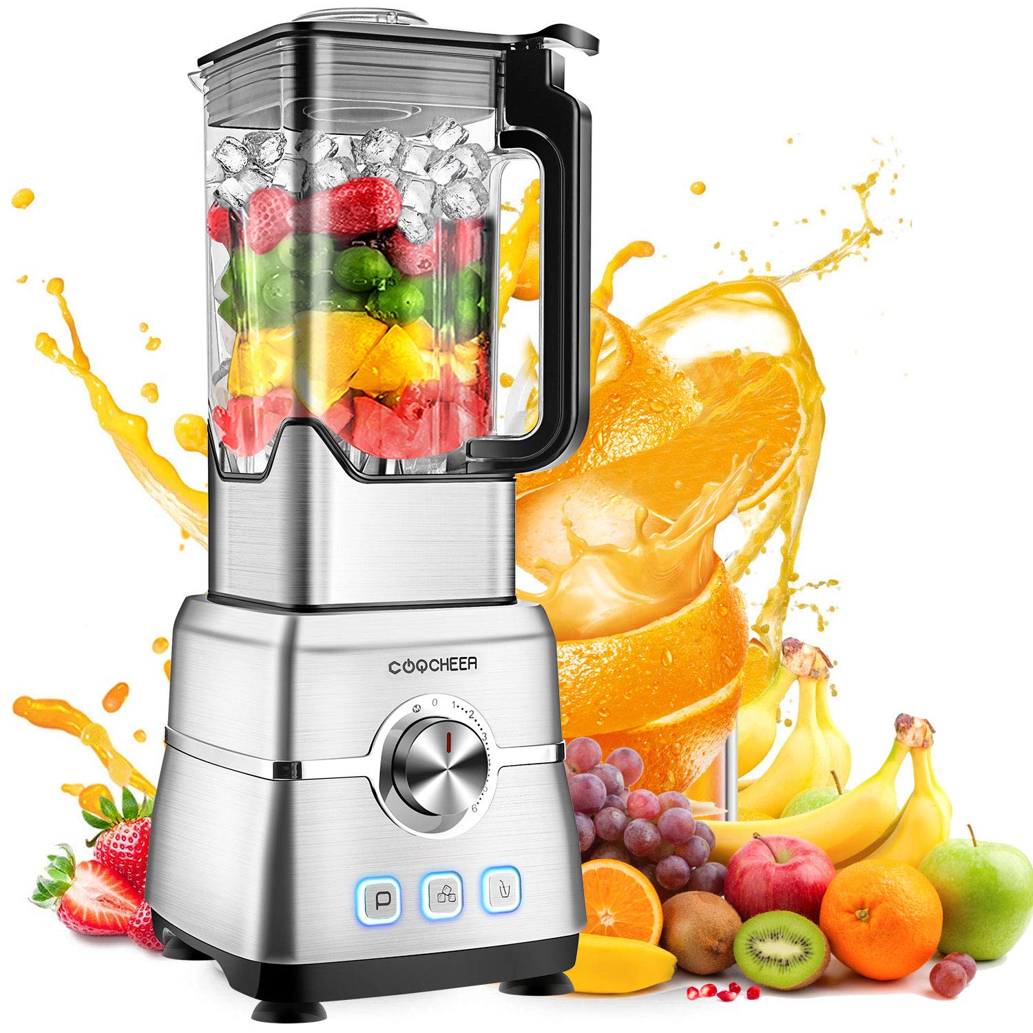 Mua Blender Smoothie Maker, COOCHEER 1800W Blender for Shakes and Smoothies  with High-Speed Professional Stainless Countertop, Variable speeds Control,  6 Sharp Blade, 2L BPA Free Tritan Container trên Amazon Mỹ chính hãng