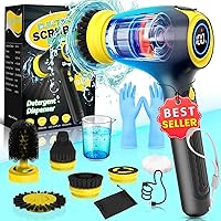 Rechargeable Cordless Electric Spin Scrubber with 5 Replaceable Cleaning Brush Heads, 3200mAh Electric Scrubber for Cleaning with LED Display, 60 ML Shower Scrubber for Car Floor Sink Window Tub Tile