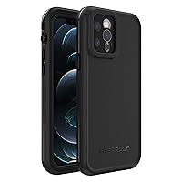 LifeProof Fre Case for iPhone 12 Pro, Waterproof (IP68), Shockproof, Dirtproof, Drop Proof to 2 Meters, Sleek and Slim Protective Case with Built in Screen Protector, Black