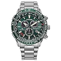 Citizen Men's Promaster Air Eco-Drive Pilot Chronograph Watch, Atomic Timekeeping Technology, 12/24 Hour Time, Power Reserve Indicator, Luminous Hands and Markers, Sapphire Crystal
