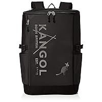 Kangol Backpack, Kangor Logo Print, Square Type, Lightweight, Multi-functional, Water Repellent, L, Black