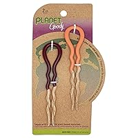 Planet French Hair Pins - 2 Pack, Orange & Maroon - Made from Eco-Friendly Bamboo Fabric that is Soft and Strong - for All Hair Types - Pain-Free Hair Accessories for Women and Girls
