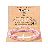 Baptism/First Communion Gifts for Boys/Girls, Cross Bracelet Braided Rope Baptism Communion for Boys Girls