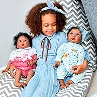 Aori Reborn Baby Dolls Black 22 Inch Lifelike African American Reborn Twins Dolls with Gift Set