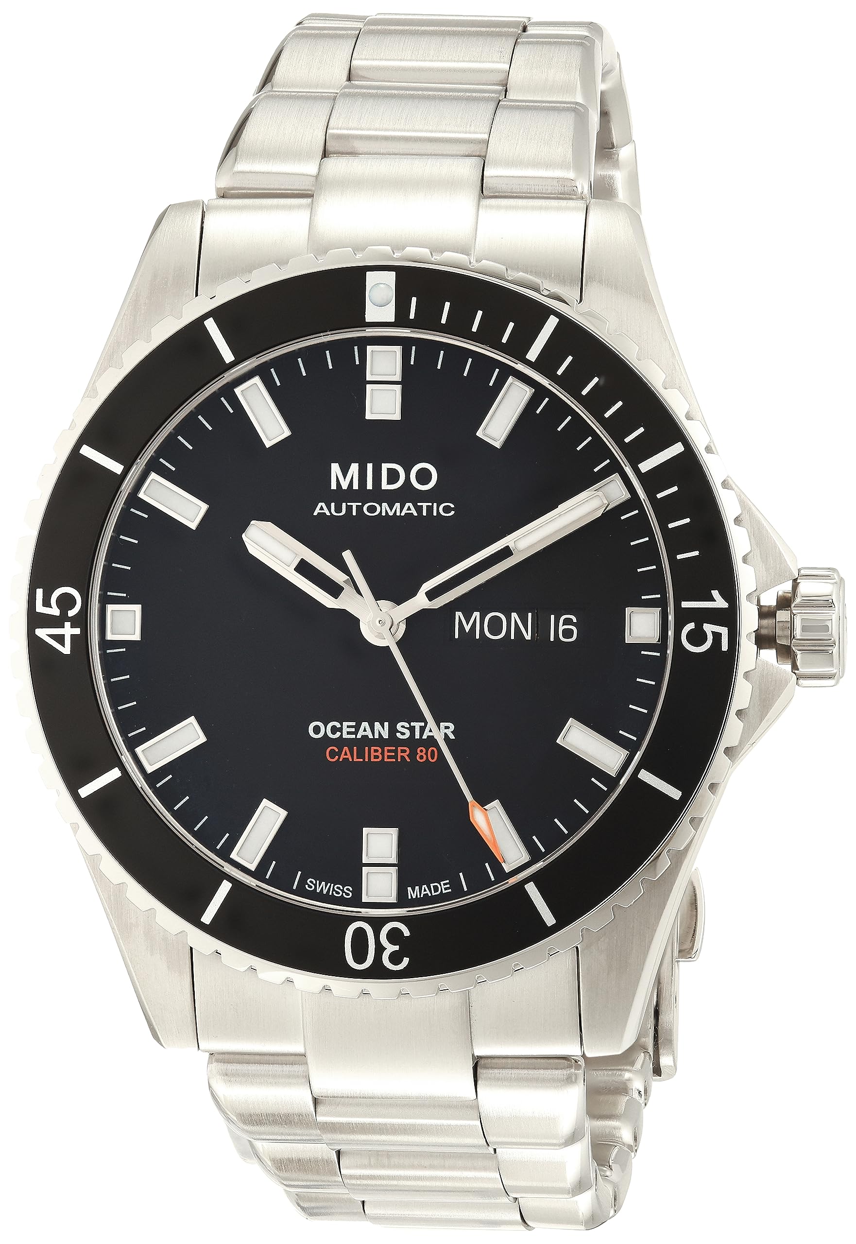 Mido Ocean Star 200 - Swiss Automatic Watch for Men - Black Dial - Case 42.5mm - M0264301105100