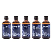 Mystic Moments | Essential Oil Starter Pack - Organic Woodland Oils - 5 x 100ml - 100% Pure