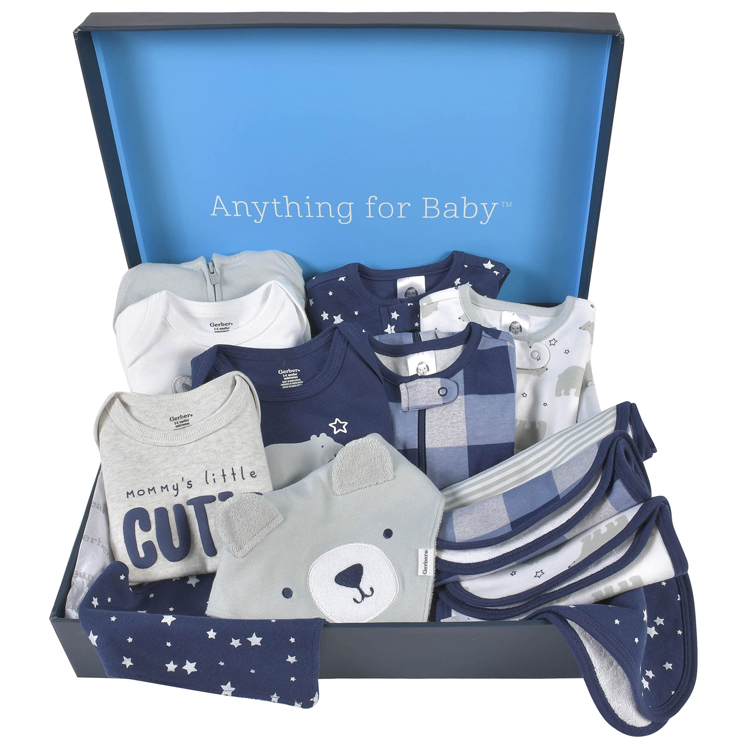 Gerber Baby 14-Piece Clothing Gift Set, Blue, 3-6 Months