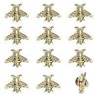 CHGCRAFT 12Pcs Bees Alloy Lapel Pins for Backpack Clothes Decorations Party Anniversary Accessories Gifts, Golden 26x20x3mm