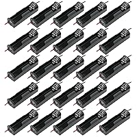 25 Pack of One AA Battery Holders with Wire Leads - Plastic, Color: Black, Size: 2.3